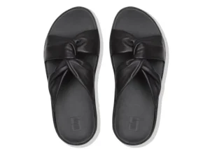 Fit Flop Twiss Black Leather Slide Sandal | Women Women's Sandal