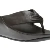 Fit Flop Twiss Black Leather Thong Sandal | Women Women's Toe Thong