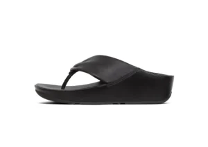 Fit Flop Twiss Black Leather Thong Sandal | Women Women's Toe Thong