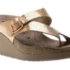 Mephisto Tyfanie Copper Leather Slip-On Wedge Heel Sandal | Women Women's Toe Thong | Women's Sandal