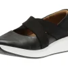 Clarks Un Rio Cross Black Leather Slip-On Sneaker | Women Women's Walking | Women's Casual