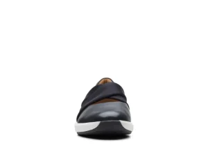 Clarks Un Rio Cross Black Leather Slip-On Sneaker | Women Women's Walking | Women's Casual