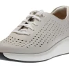 Clarks Un Rio Tie White Nubuck Leather Sneaker | Women Women's Walking