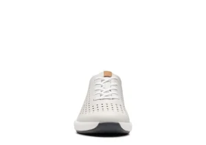 Clarks Un Rio Tie White Nubuck Leather Sneaker | Women Women's Walking