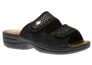 Italian Comf Velcro Black PD | Women Women's Slide