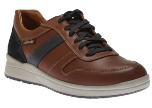 Mephisto Vito Chesnut Brown Navy Leather Lace-Up Sneaker | Men's Walking | Men's Dress Casual