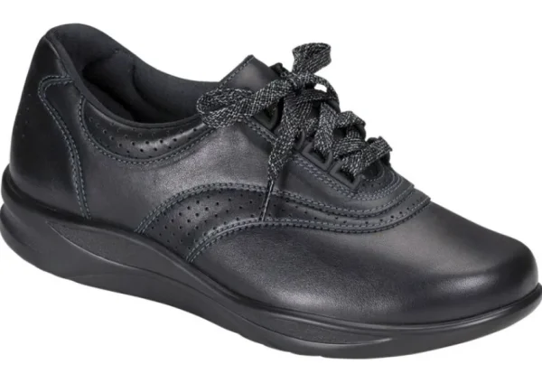 SAS Shoes Walk Easy Black Leather Walking Shoe | Women Women's Walking