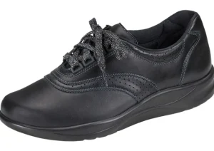 SAS Shoes Walk Easy Black Leather Walking Shoe | Women Women's Walking