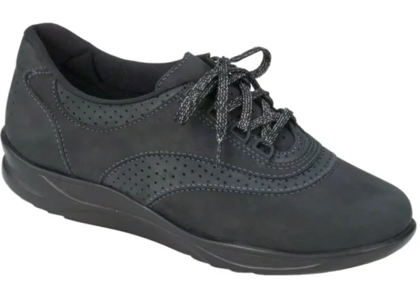 SAS Shoes Walk Easy Nero Nubuck Leather Walking Shoe | Women Women's Walking