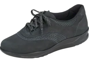 SAS Shoes Walk Easy Nero Nubuck Leather Walking Shoe | Women Women's Walking