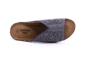 Stefannia Italy Wedge Glitter Pewter | Women Women's Slide