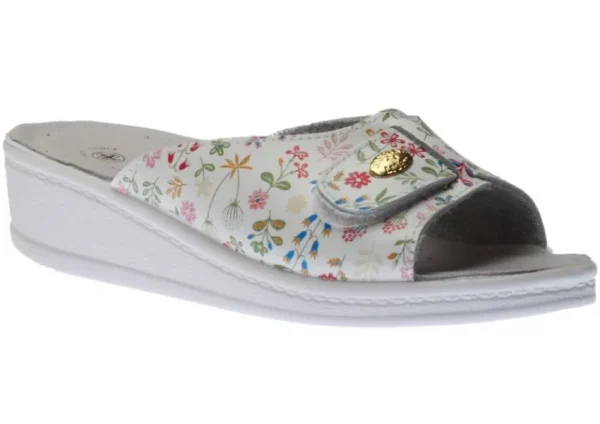 Lady Diana White Floral Slide Wedge Sandal | Women Women's Slipper | Women's Slide