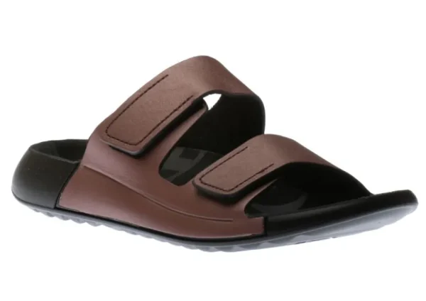 Ecco Women's 2nd Cozmo Woodrose Leather Double Strap Slide Sandal | Women Women's Slipper | Women's Slide