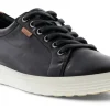 Ecco Women's Soft 7 Black Leather Lace-Up Sneaker | Women Women's Walking