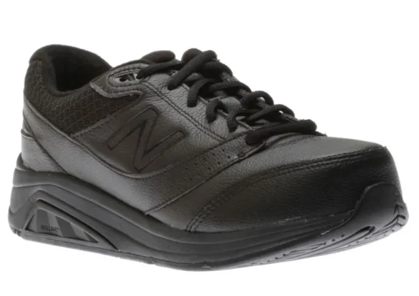 New Balance WW928BK3 Black Leather Lace-Up Walking Shoe | Women Women's Walking