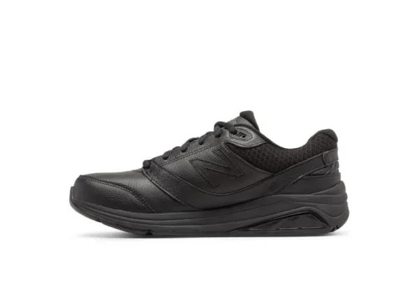 New Balance WW928BK3 Black Leather Lace-Up Walking Shoe | Women Women's Walking