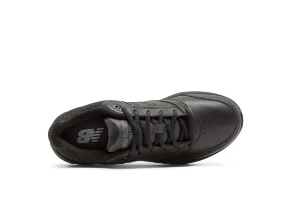 New Balance WW928BK3 Black Leather Lace-Up Walking Shoe | Women Women's Walking