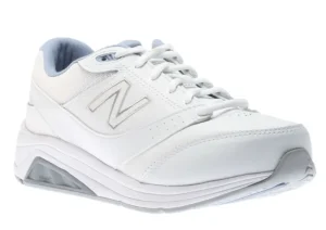 New Balance WW928WB3 White Leather Lace-Up Walking Shoe | Women Women's Walking