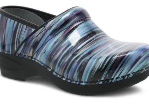 Dansko XP 2.0 Teal Striped Patent Leather Clog | Women Women's Clog