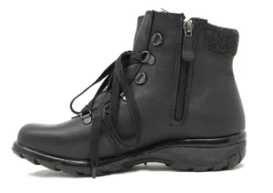 Toe Warmers Yukon Black Leather Lace-Up Winter Ankle Boot | Women Women's Boot