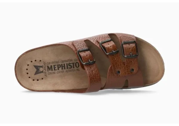 Mephisto Zach Desert Brown Leather Slide Sandal | Women Unisex Sandal | Men's Slide