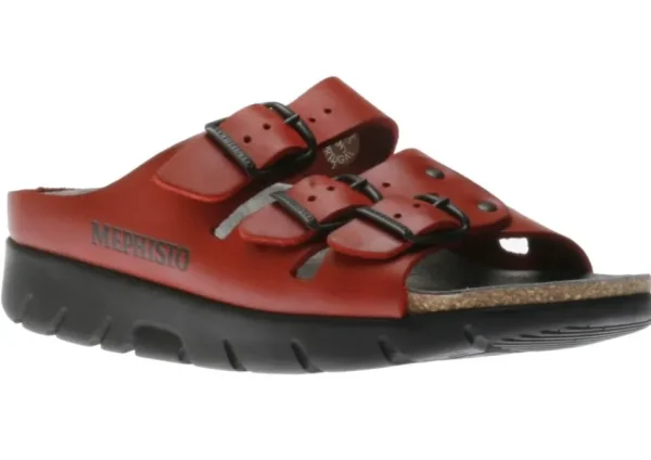 Mephisto Zach Red Leather Slide Sandal | Women Women's Slide