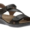 Taos Zenith Black Leather Adjustable Z-Strap Walking Sandal | Women Women's Sandal