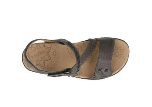 Taos Zenith Black Leather Adjustable Z-Strap Walking Sandal | Women Women's Sandal