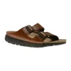 Mephisto Zonder Desert Brown Leather Slide Sandal | Women Unisex Sandal | Men's Slide